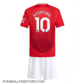 Manchester United Marcus Rashford #10 Replik Heimtrikot Kinder 2024-25 Kurzarm (+ Kurze Hosen)